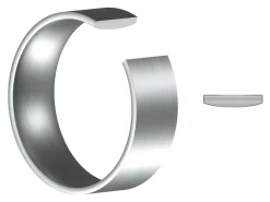Titanium Flat Court Easy Fit Polished Wedding Ring 8.0mm, Size V, 2.0mm Wall