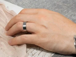 Titanium Flat Court Easy Fit Polished Wedding Ring 8.0mm, Size U, 2.0mm Wall