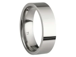 Titanium Flat Court Easy Fit Polished Wedding Ring 6.0mm, Size V, 1.8mm Wall