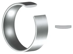 Titanium Flat Court Easy Fit Polished Wedding Ring 6.0mm, Size V, 1.8mm Wall