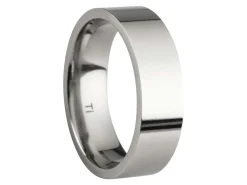 Titanium Flat Court Easy Fit Polished Wedding Ring 6.0mm, Size U, 1.8mm Wall