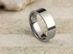 Titanium Flat Court Easy Fit Polished Wedding Ring 6.0mm, Size U, 1.8mm Wall