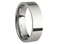 Titanium Flat Court Easy Fit Polished Wedding Ring 6.0mm, Size T, 1.8mm Wall