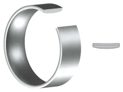 Titanium Flat Court Easy Fit Polished Wedding Ring 6.0mm, Size R, 1.8mm Wall