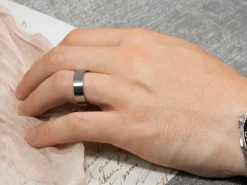 Titanium Flat Court Easy Fit Polished Wedding Ring 6.0mm, Size Q, 1.8mm Wall