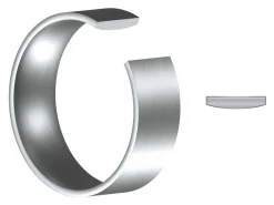 Titanium Flat Court Easy Fit Polished Wedding Ring 6.0mm, Size Q, 1.8mm Wall