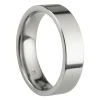 Titanium Flat Court Easy Fit Polished Wedding Ring 5.0mm, Size Y, 1.8mm Wall