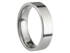 Titanium Flat Court Easy Fit Polished Wedding Ring 5.0mm, Size X, 1.8mm Wall