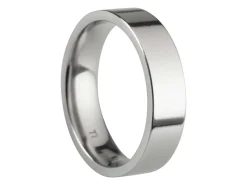 Titanium Flat Court Easy Fit Polished Wedding Ring 5.0mm, Size W, 1.8mm Wall