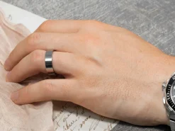 Titanium Flat Court Easy Fit Polished Wedding Ring 5.0mm, Size W, 1.8mm Wall