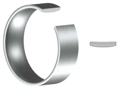 Titanium Flat Court Easy Fit Polished Wedding Ring 5.0mm, Size W, 1.8mm Wall