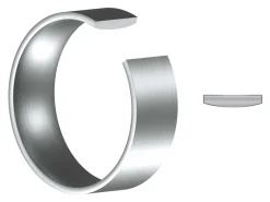Titanium Flat Court Easy Fit Polished Wedding Ring 5.0mm, Size V, 1.8mm Wall