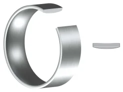 Titanium Flat Court Easy Fit Polished Wedding Ring 5.0mm, Size U, 1.8mm Wall