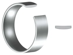 Titanium Flat Court Easy Fit Polished Wedding Ring 5.0mm, Size T, 1.8mm Wall