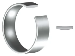 Titanium Flat Court Easy Fit Polished Wedding Ring 5.0mm, Size S, 1.8mm Wall