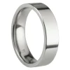 Titanium Flat Court Easy Fit Polished Wedding Ring 5.0mm, Size O, 1.8mm Wall