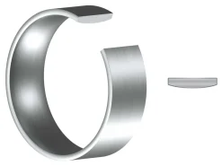 Titanium Flat Court Easy Fit Polished Wedding Ring 5.0mm, Size O, 1.8mm Wall