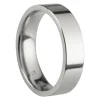 Titanium Flat Court Easy Fit Polished Wedding Ring 5.0mm, Size M, 1.8mm Wall