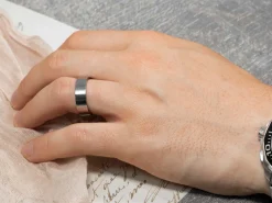 Titanium Flat Court Easy Fit Polished Wedding Ring 5.0mm, Size M, 1.8mm Wall