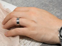 Titanium Flat Court Easy Fit Polished Wedding Ring 4.0mm, Size W, 1.6mm Wall