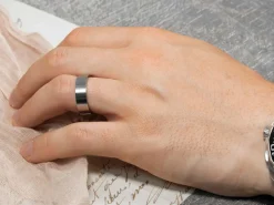 Titanium Flat Court Easy Fit Polished Wedding Ring 4.0mm, Size V, 1.6mm Wall