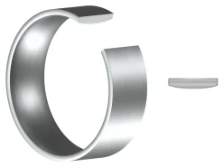 Titanium Flat Court Easy Fit Polished Wedding Ring 4.0mm, Size V, 1.6mm Wall
