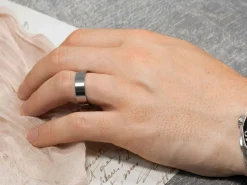 Titanium Flat Court Easy Fit Polished Wedding Ring 4.0mm, Size Q, 1.6mm Wall