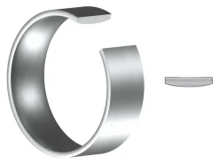 Titanium Flat Court Easy Fit Polished Wedding Ring 4.0mm, Size Q, 1.6mm Wall