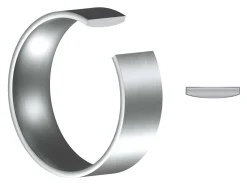 Titanium Flat Court Easy Fit Polished Wedding Ring 4.0mm, Size P, 1.6mm Wall