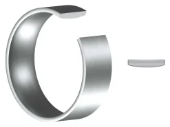 Titanium Flat Court Easy Fit Polished Wedding Ring 4.0mm, Size I, 1.6mm Wall