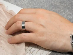 Titanium Flat Court Easy Fit Polished Wedding Ring 3.0mm, Size O, 1.6mm Wall
