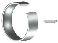 Titanium Flat Court Easy Fit Polished Wedding Ring 3.0mm, Size N, 1.6mm Wall