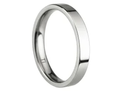 Titanium Flat Court Easy Fit Polished Wedding Ring 3.0mm, Size L, 1.6mm Wall