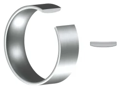 Titanium Flat Court Easy Fit Polished Wedding Ring 3.0mm, Size L, 1.6mm Wall