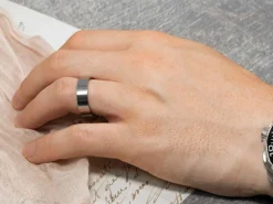Titanium Flat Court Easy Fit Polished Wedding Ring 3.0mm, Size K, 1.6mm Wall