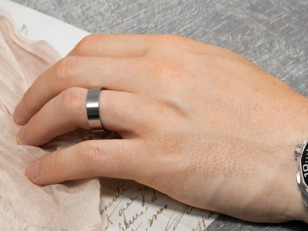 Titanium Flat Court Easy Fit Polished Wedding Ring 3.0mm, Size K, 1.6mm Wall