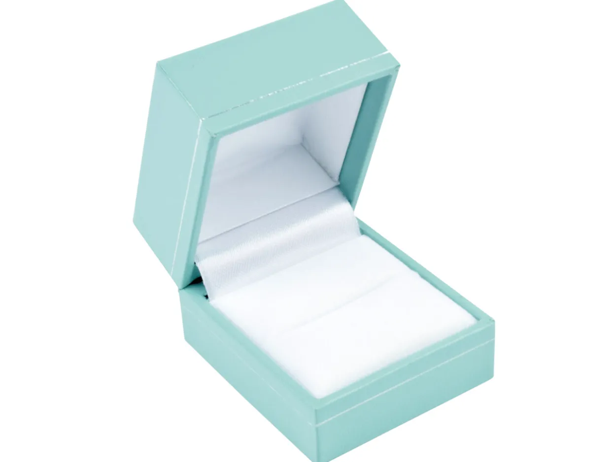 Turquoise Leatherette Ring Box