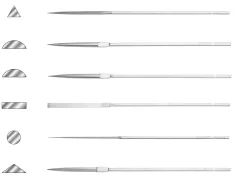Vallorbe Escapement Buff Files, Set Of 6, 55mm/2