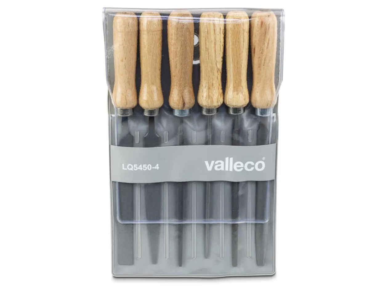 Vallorbe Essential File, Set Of 6, 100mm/4", Cut 2 - Medium Grade