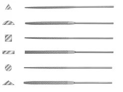 Vallorbe Needle Buff File, Set Of 6, 160mm/6