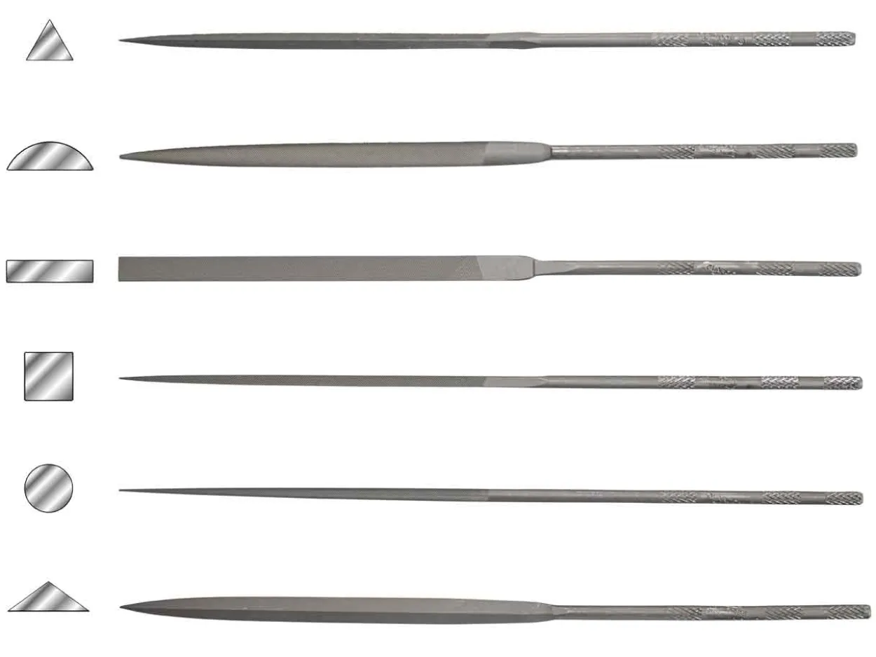 Vallorbe Needle File, Set Of 6, 160mm/6", Cut 0 - Coarse Grade