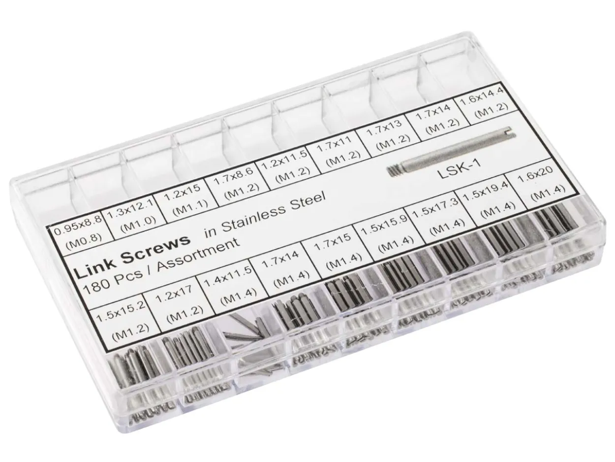 Watch Strap Link Screw Assortment Box 180 Pieces