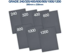 Wet And Dry Paper 7 Piece Multi Grit Pack, Grades 240-1200