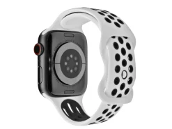 White And Black Dual Tone Silicone Strap For Apple Watch, Compatible With 38/40/41mm Models