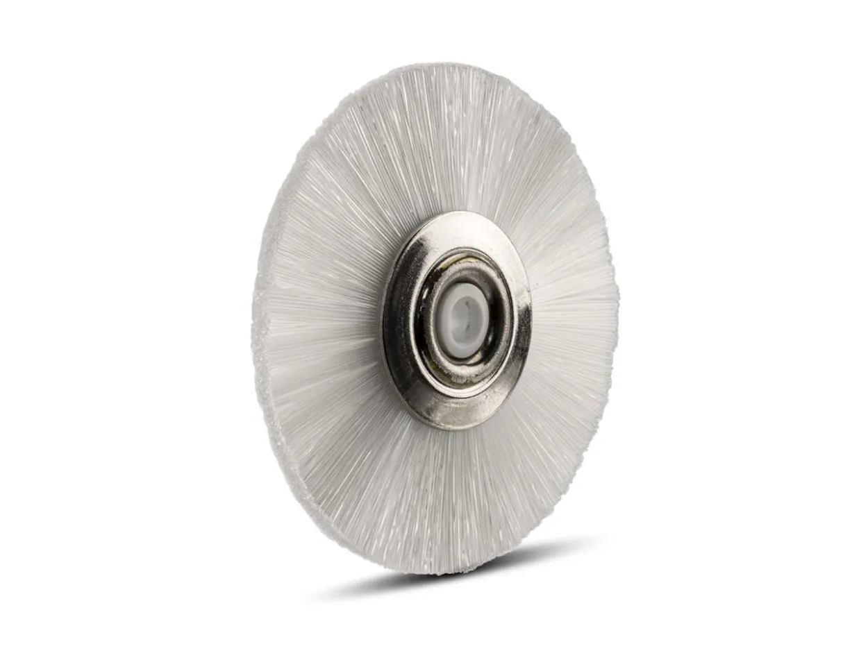 White Bristle Lathe Brush 38mm/1.5", 1 Row, Nylon Filament
