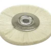 White Bristle Lathe Brush 2" Soft White-metal Centre