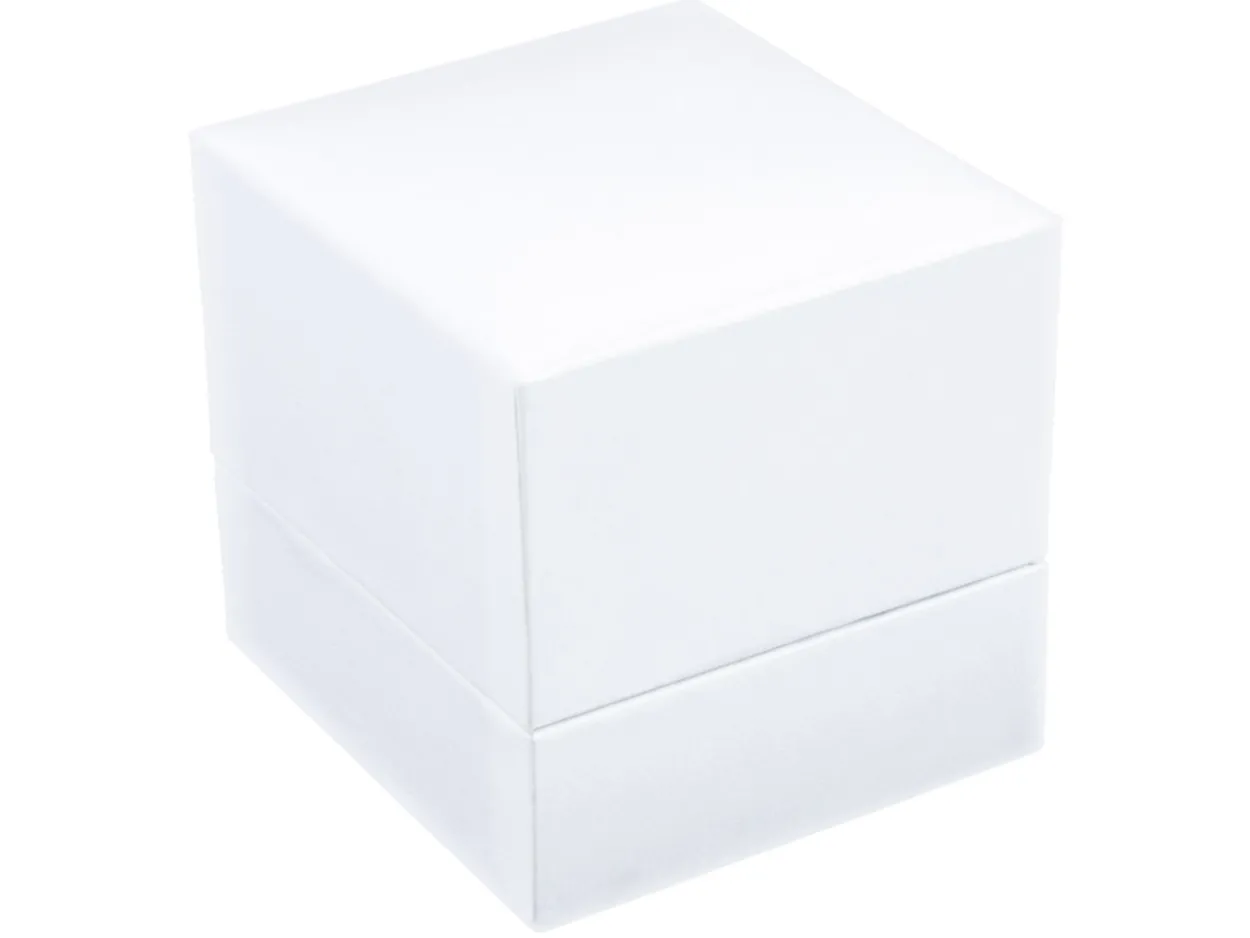 White Leatherette Ring Box