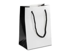White Monochrome Gift Bag Small Pack of 10