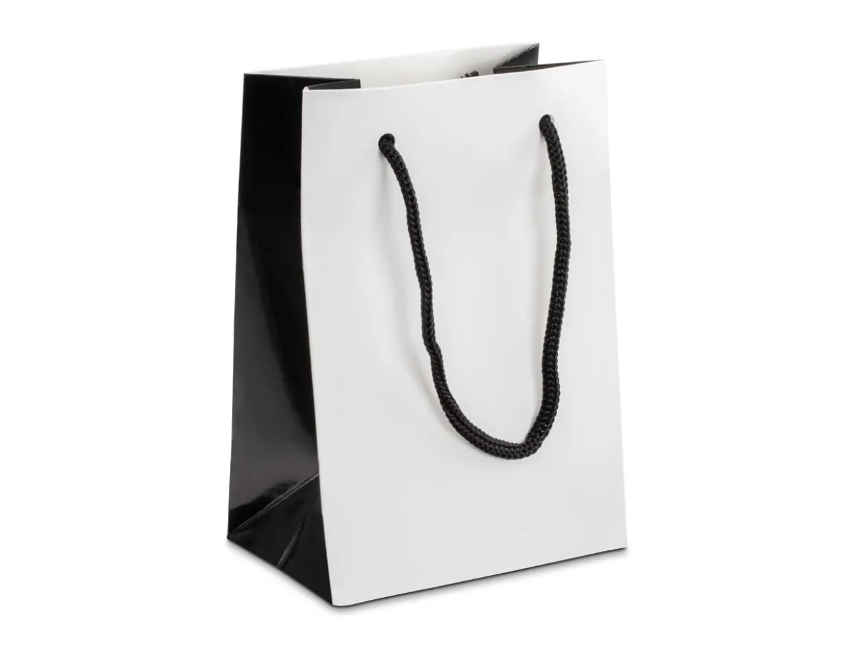 White Monochrome Gift Bag Small Pack of 10