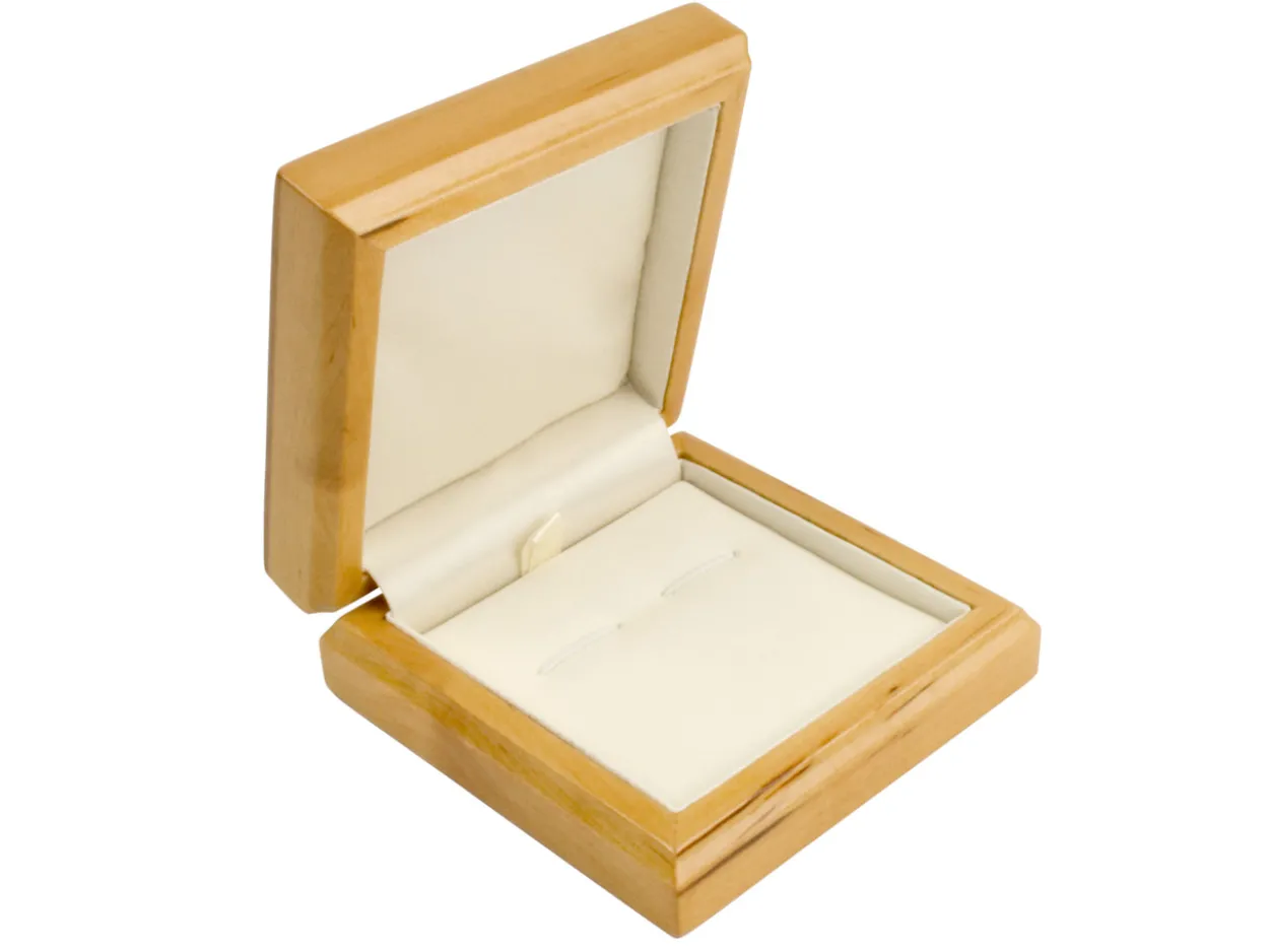 Wooden Cufflink Box, Maple Colour